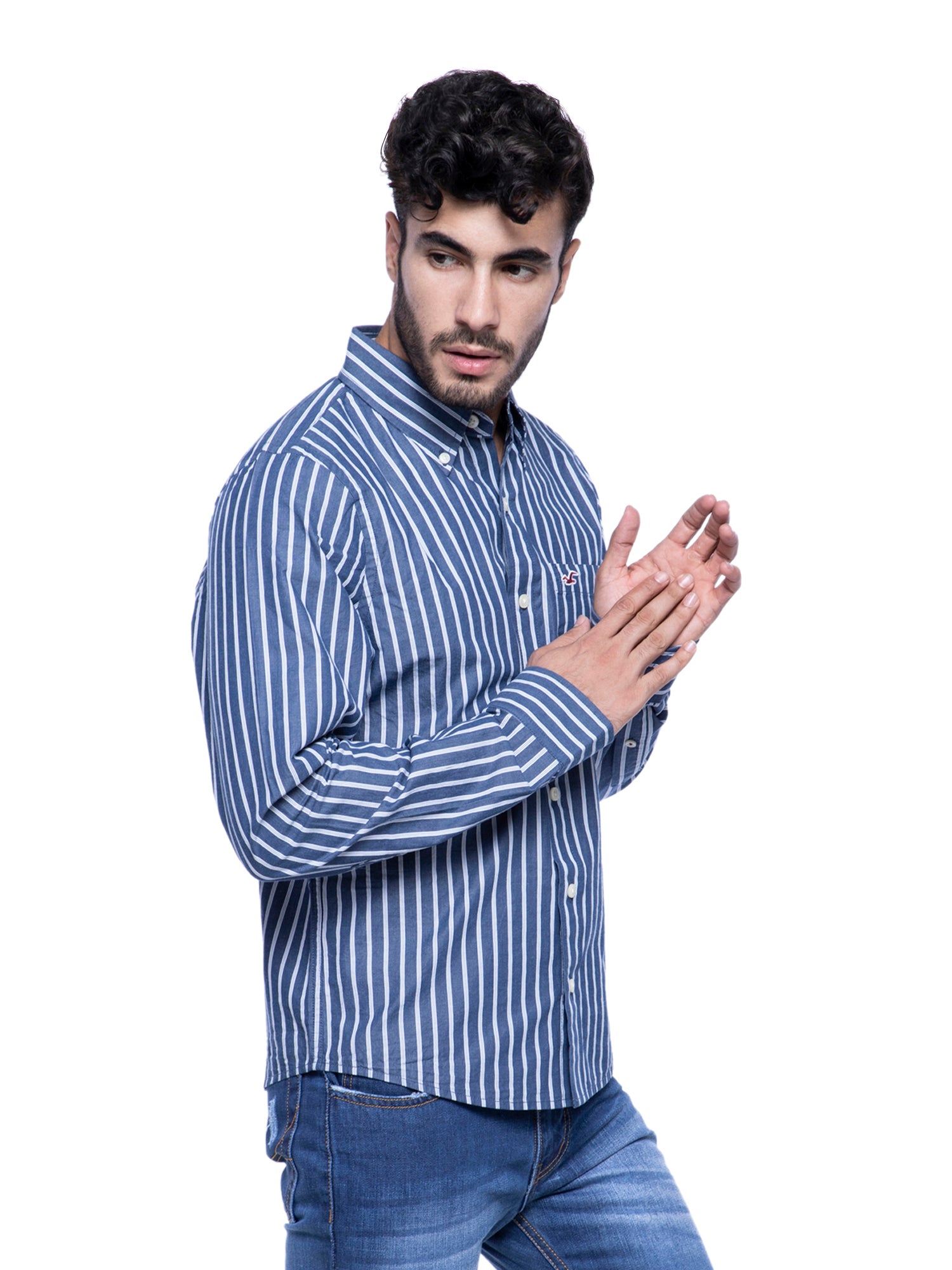 hollister blue striped shirt