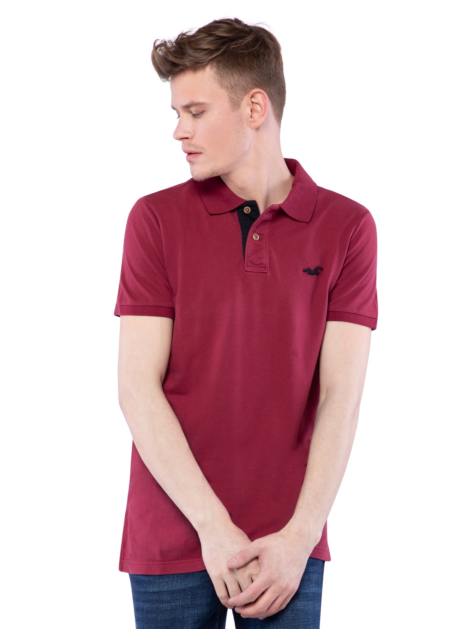 hollister stretch polo