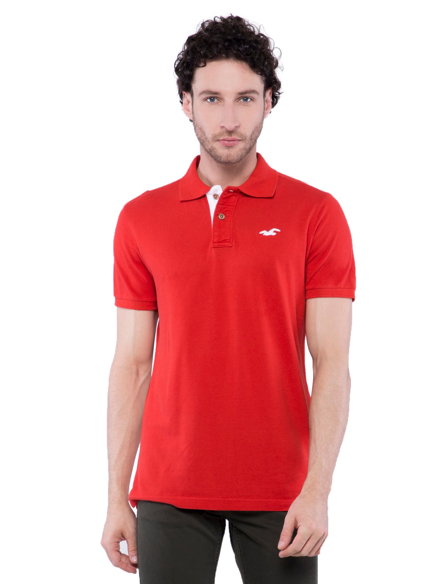 hollister red polo shirt