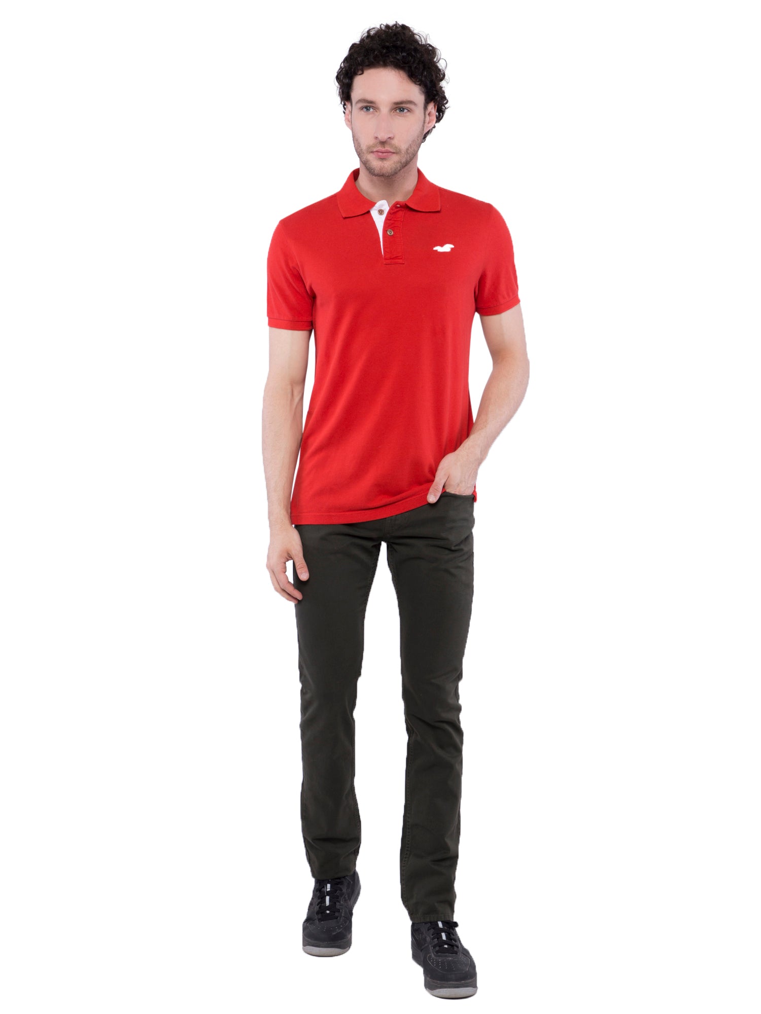 hollister red polo shirt