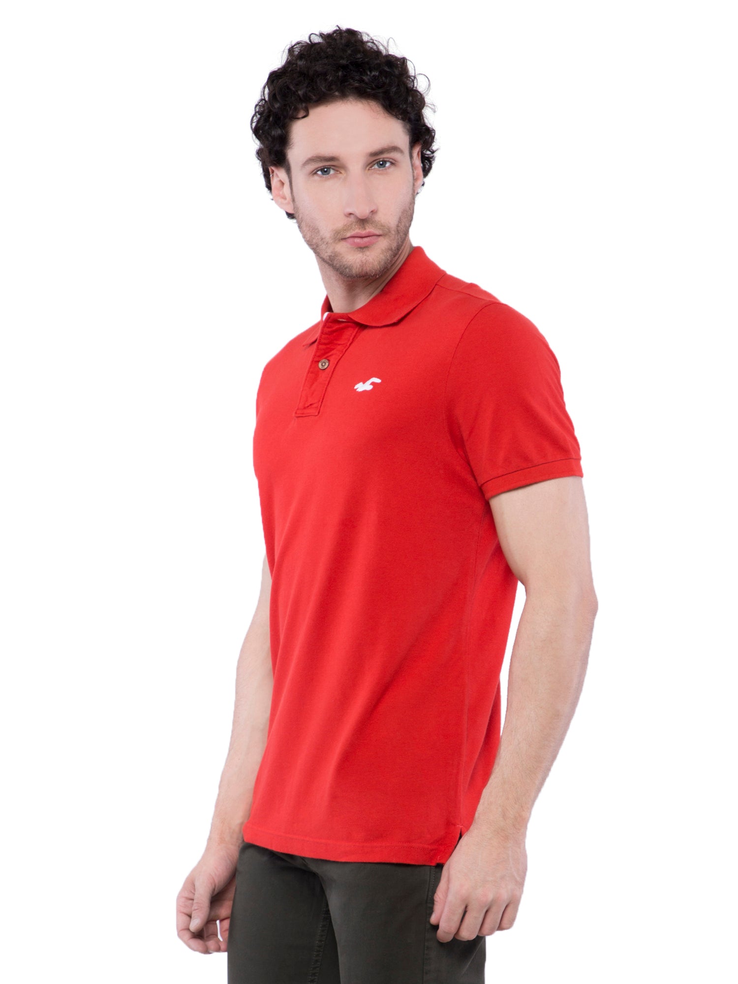 hollister red polo shirt