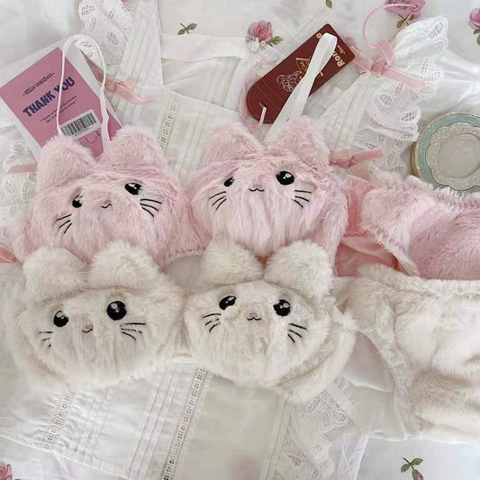 Luxurious Bunny Rabbit Plush Bra Set - Soft and Sexy Women's Underwear –  KEMOLENE™