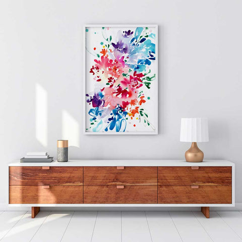 Aware, large wall art of abstract botanicals and flowers by Ingrid Sanchez, AKA CreativeIngrid.