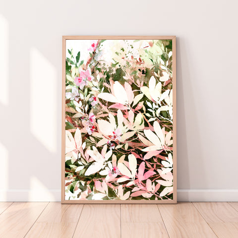 Pink Magnolia wall art by artist Ingrid Sanchez. Autumn Collection 2022.