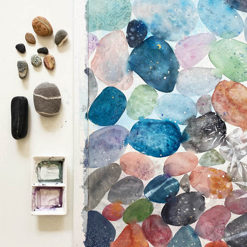 Cosmic Pebble wall art by Ingrid Sanchez-CreativeIngrid