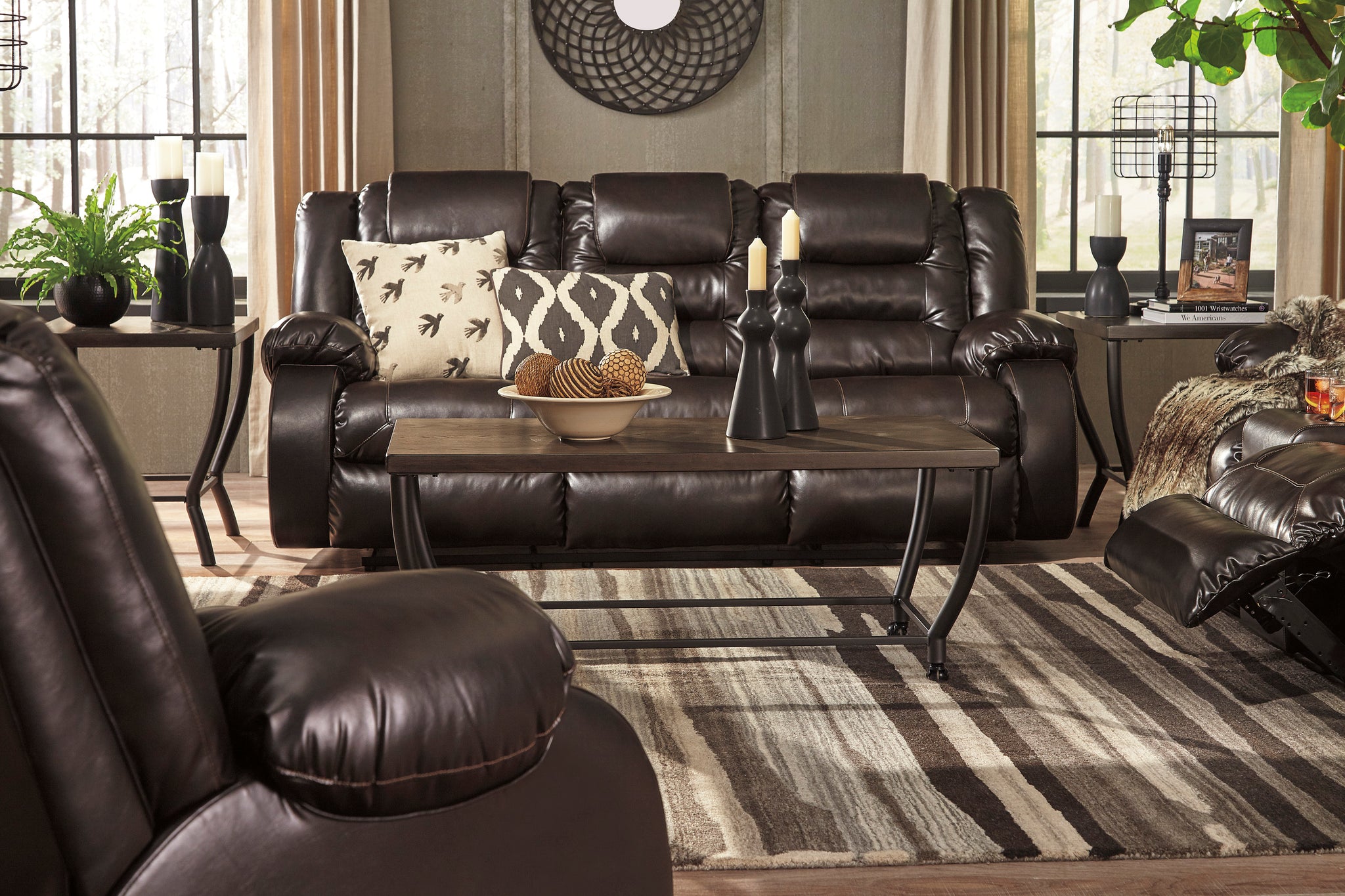 vacherie chocolate reclining sofa