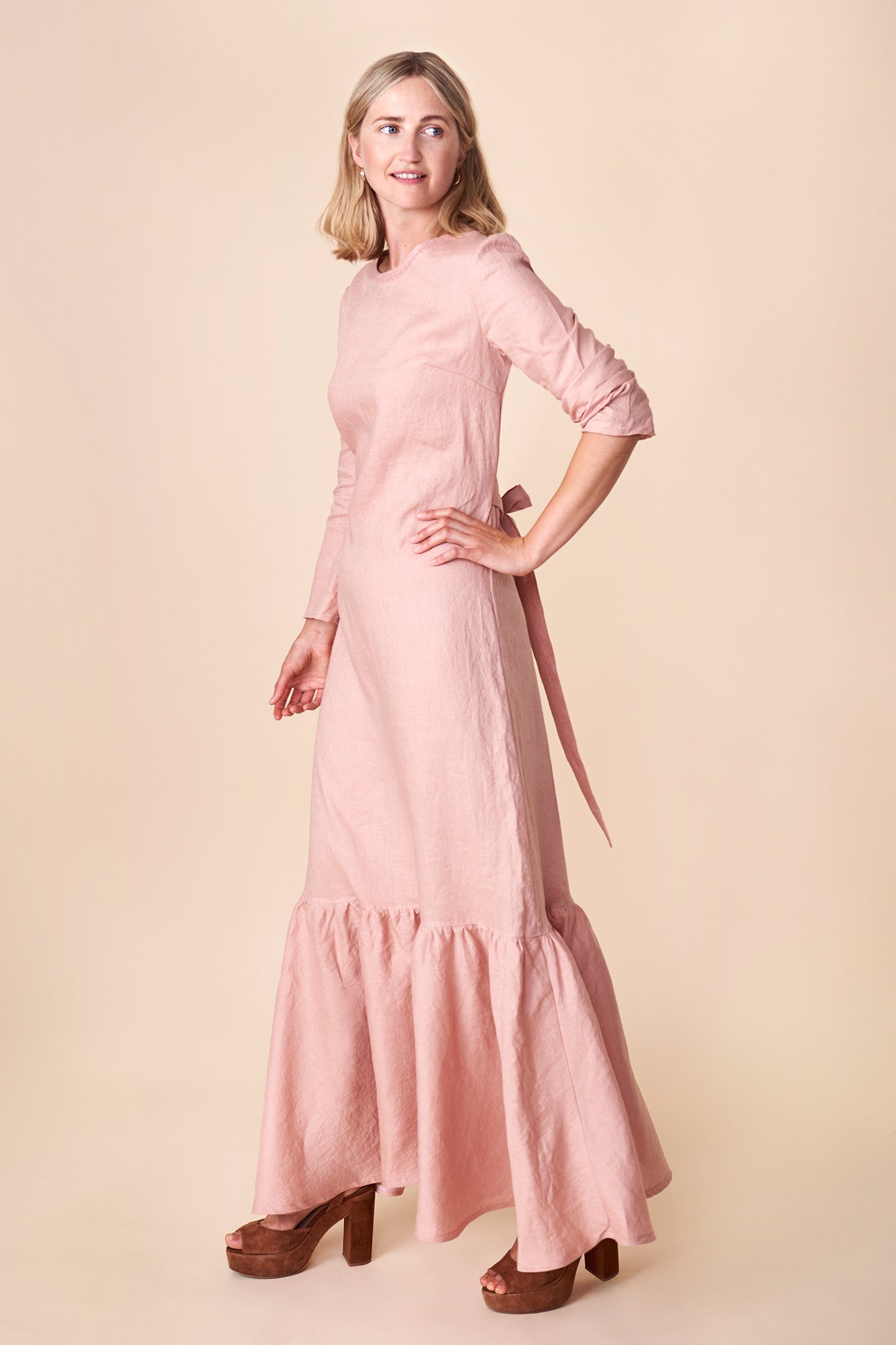 Rose Pink Triple Crepe Dressmaking Fabric | Fabrics Galore