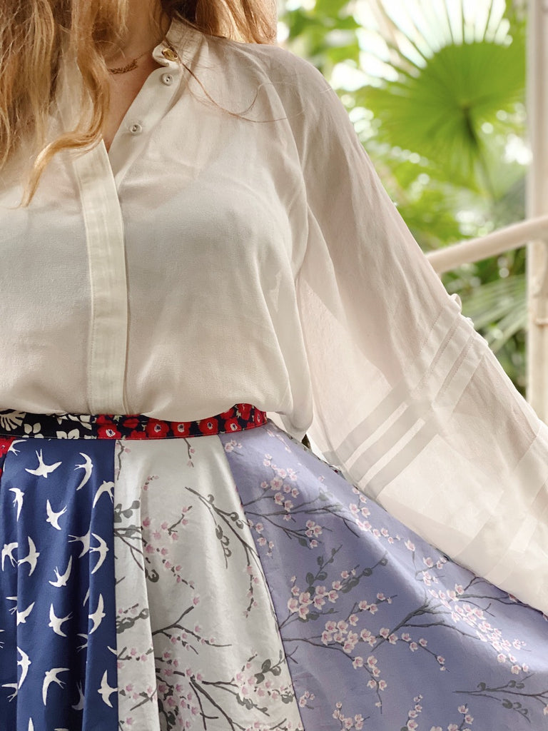 How to cut and sew a circle skirt from multiple panels – By Hand