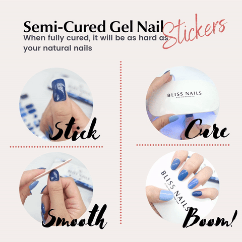 Semi Cured Gel Nails Sticker Bliss and Beyond USA