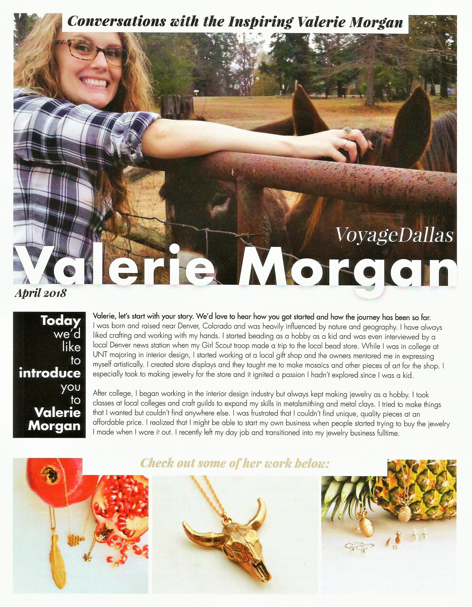 Voyage Dallas Article - Conversations with the inspiring Valerie Morgan pg 1