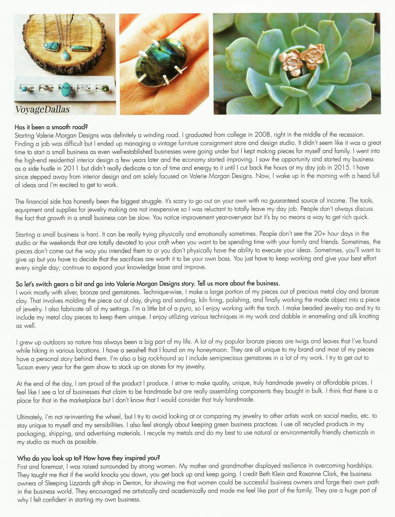 Voyage Dallas Article - Conversations with the inspiring Valerie Morgan pg 2