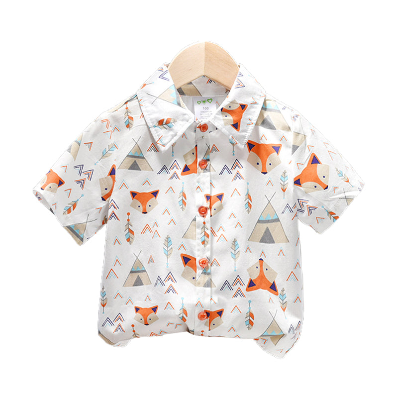 Baby Kid Boys Animals Print Shirts Wholesale 211109565