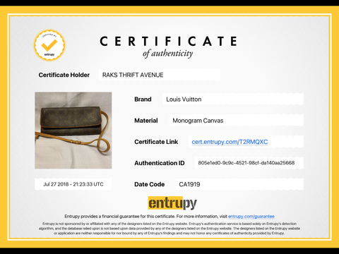 ENTRUPY VERIFIED! Entrupy Certificates for Luxury Items! – Luxury Lookbook
