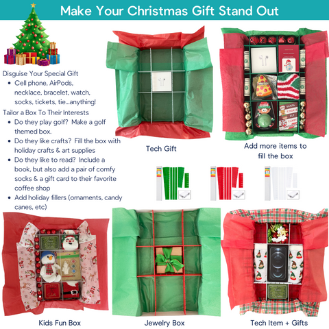 how to use the disguise the surprise gift box dividers for christmas gifts