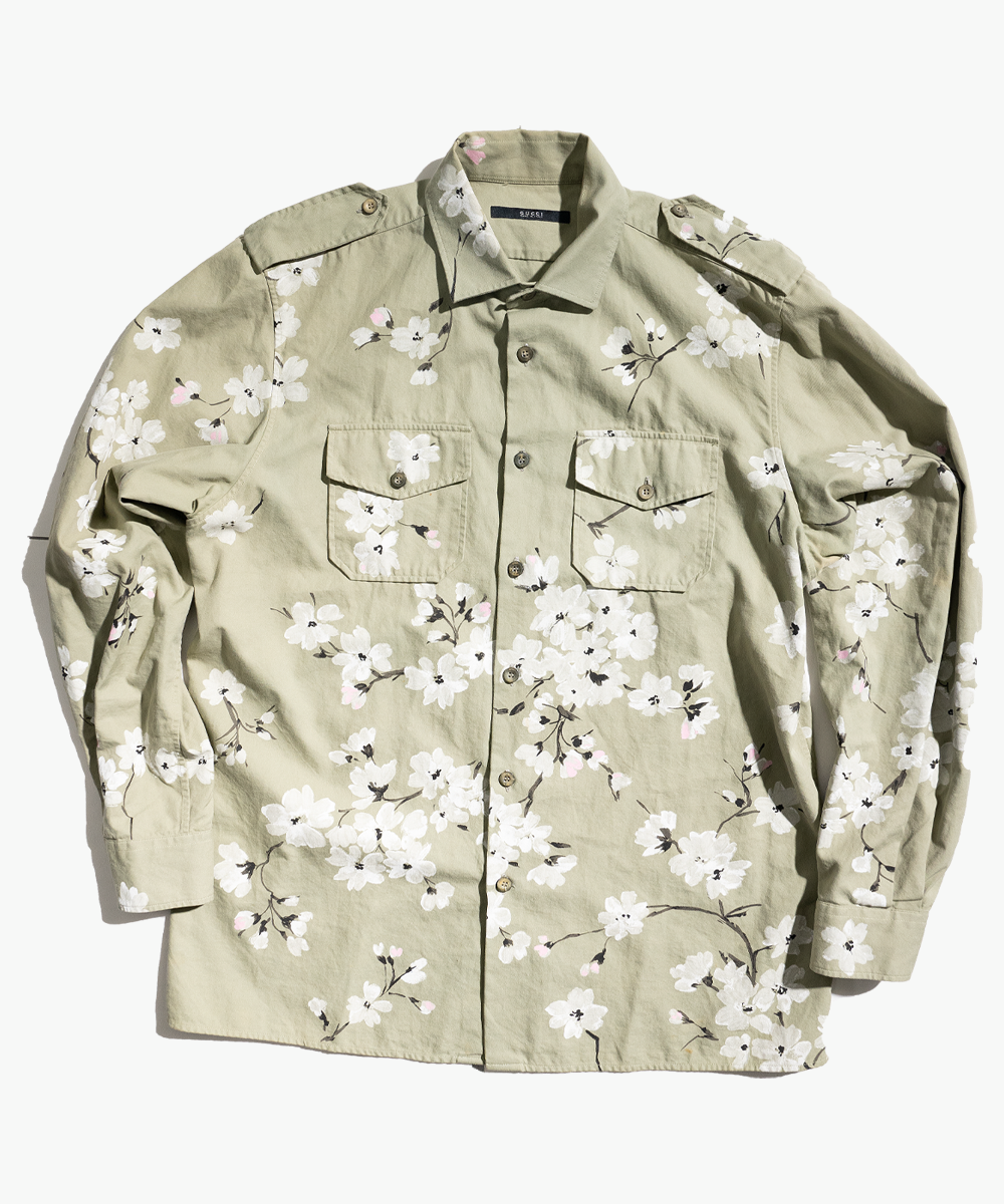 GUCCI by TOM FORD Floral Handpainted Military Cargo Shirt – UNTORN