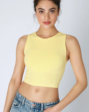 Clean Line Crew Neck Tank Top - Lemon - MAC Collection