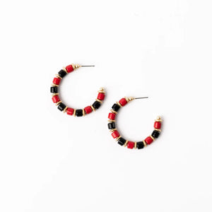 Cara Medium Earrings - Red & Black - MAC Collection