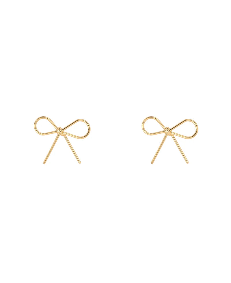 Gold Wire Bow Studs