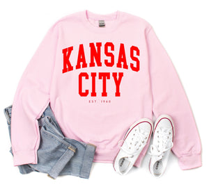 Kansas City Chiefs Pink Crewneck - MAC Collection