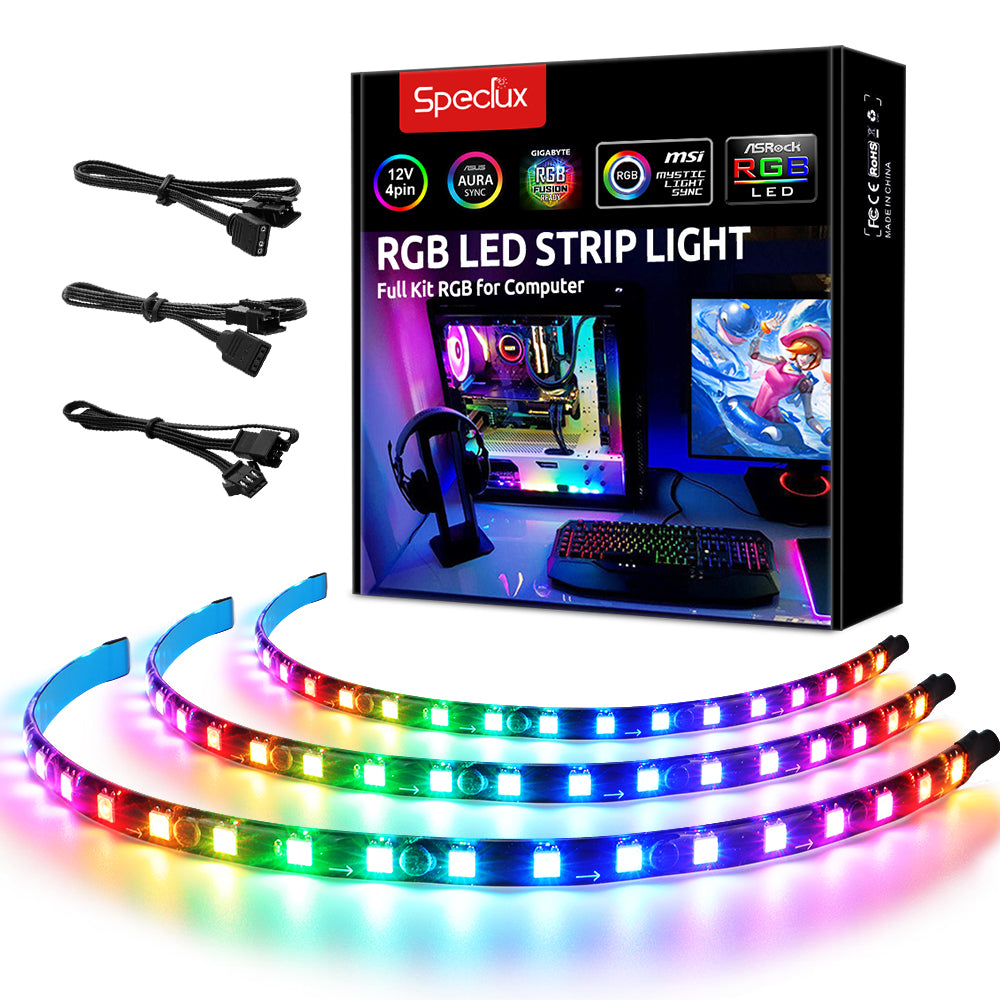 val Taiko buik Telegraaf Addressable RGB PC LED Strip Lights with 5V 3Pin RGB Header, 3PCS 63LE –  Speclux