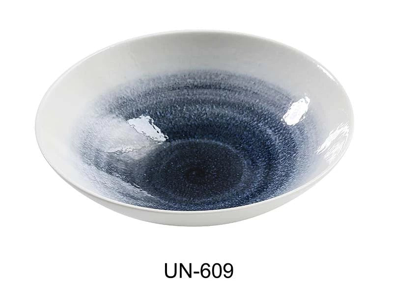 Yanco UN-609 Universe 26 oz Ramen Bowl - 8.25" Blue/White Premium Chinaware (Case of 12)