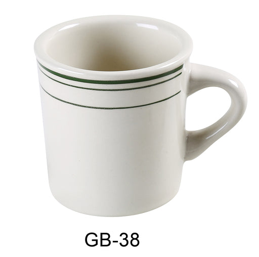 Yanco GB-35 Green Band Espresso Cup, 3.5 oz Capacity, 2.5 Diameter, 2 Height, China, American White Color, Pack of 36