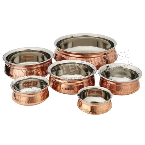 Copper Stainless Steel Serveware Bowls Set Tureen Copper Stainless Steel  Serving Dishes Cereal, Soup, Cooked Food Party Serveware, Set of 4 