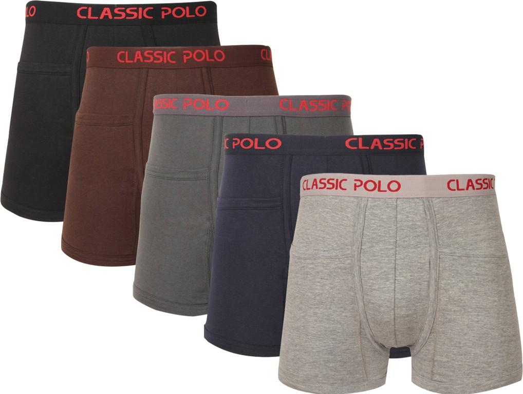 Men's Trunk Assorted Colours Pack of 5 -Skon - Classic Polo