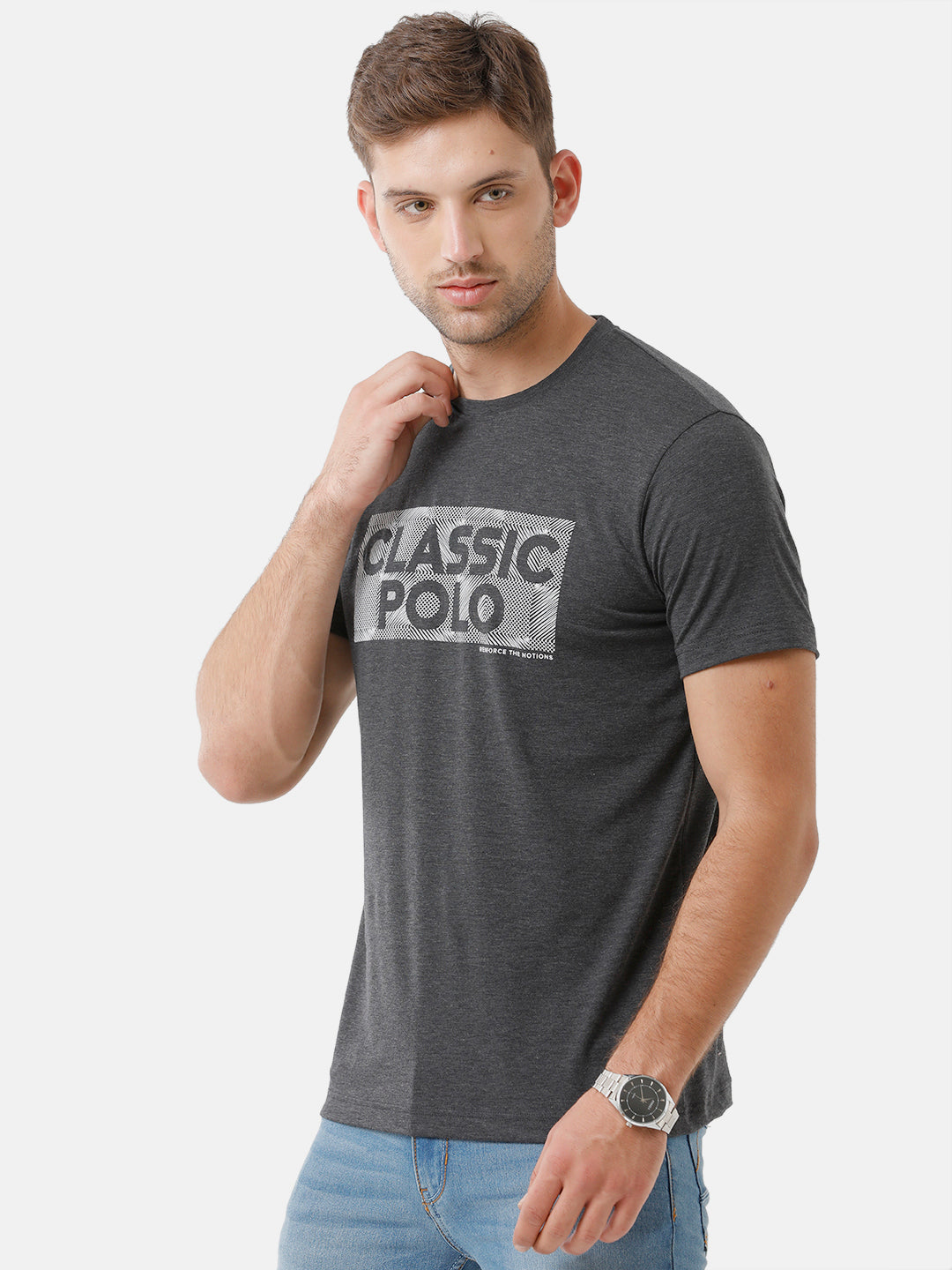 Buy CP BRO Men's Cotton Color Block Half Sleeve Slim Fit Crew Neck T-Shirt  - Grey Online at Best Prices in India - JioMart.