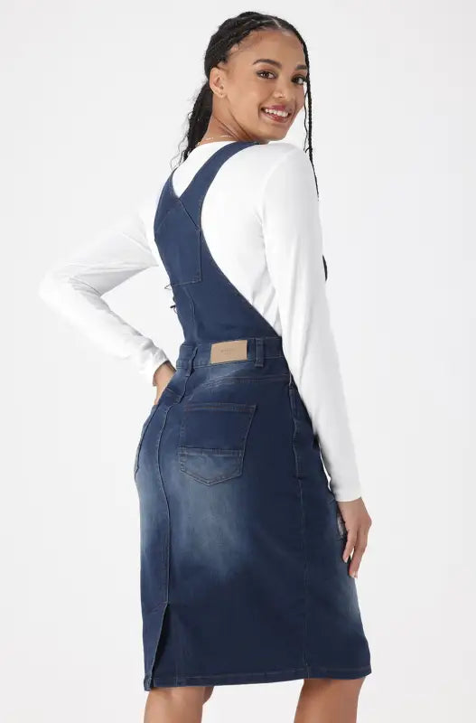 Buy online Mid Rise Dungaree Skirt from Skirts & Shorts for Women