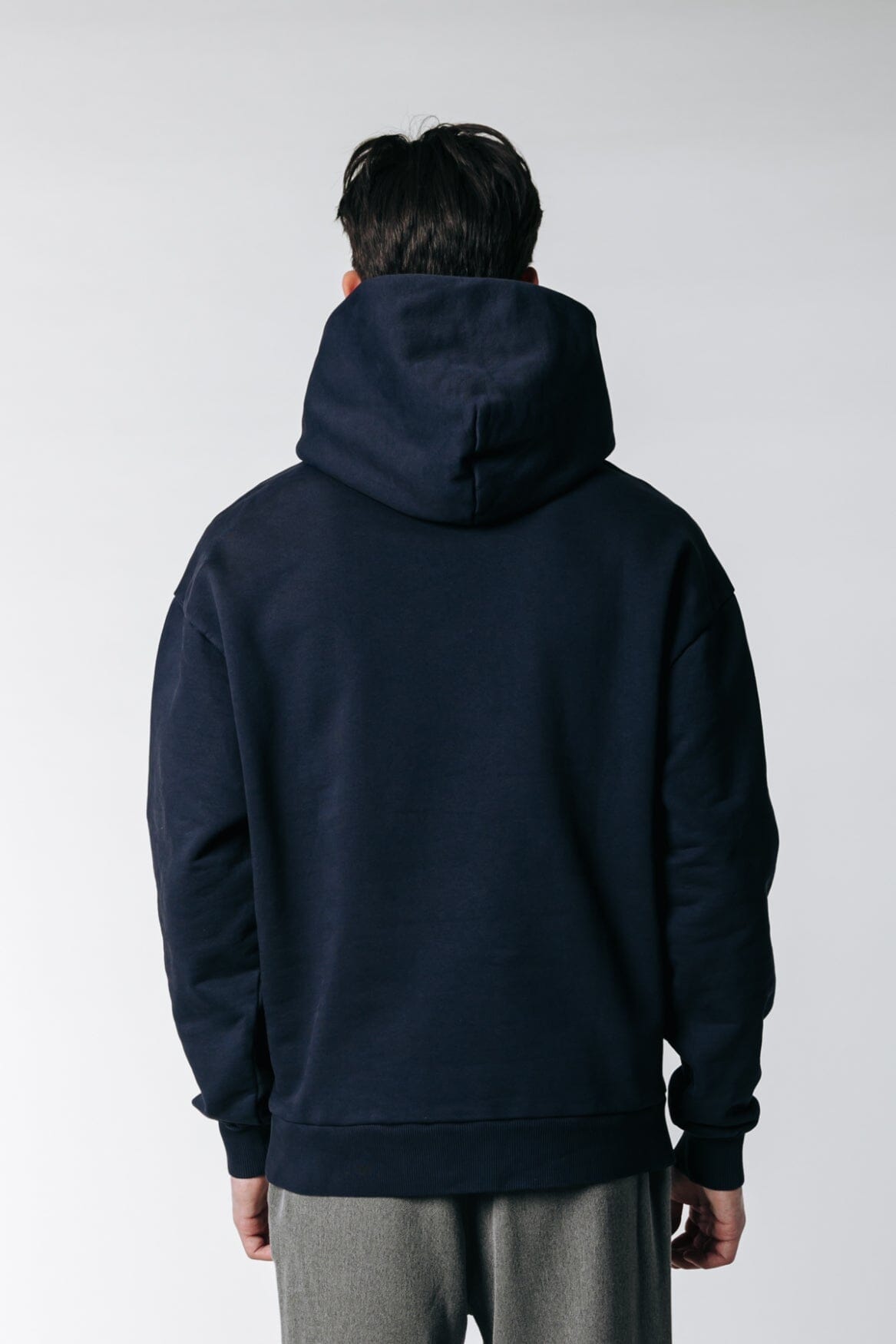 Uni Logo Relaxed Clean Hoodie | Navy – Colourful Rebel