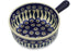 Polish Pottery Round Baker with Handles 9" Peacock Theme