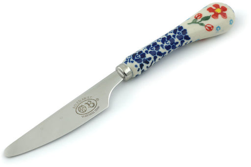 Polish Pottery Stainless Steel Knife 8" Country Garden Theme
