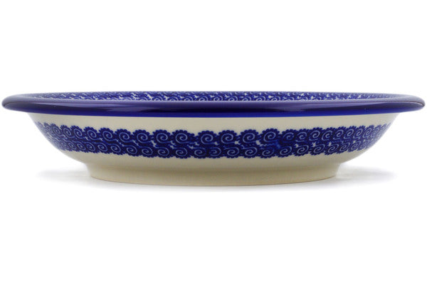 Polish Pottery Pasta Bowl 9" Blue Poppies Theme