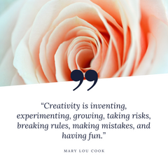 Creativity is inventing, experimenting, growing, taking risks, breaking rules, making mistakes, and having fun.