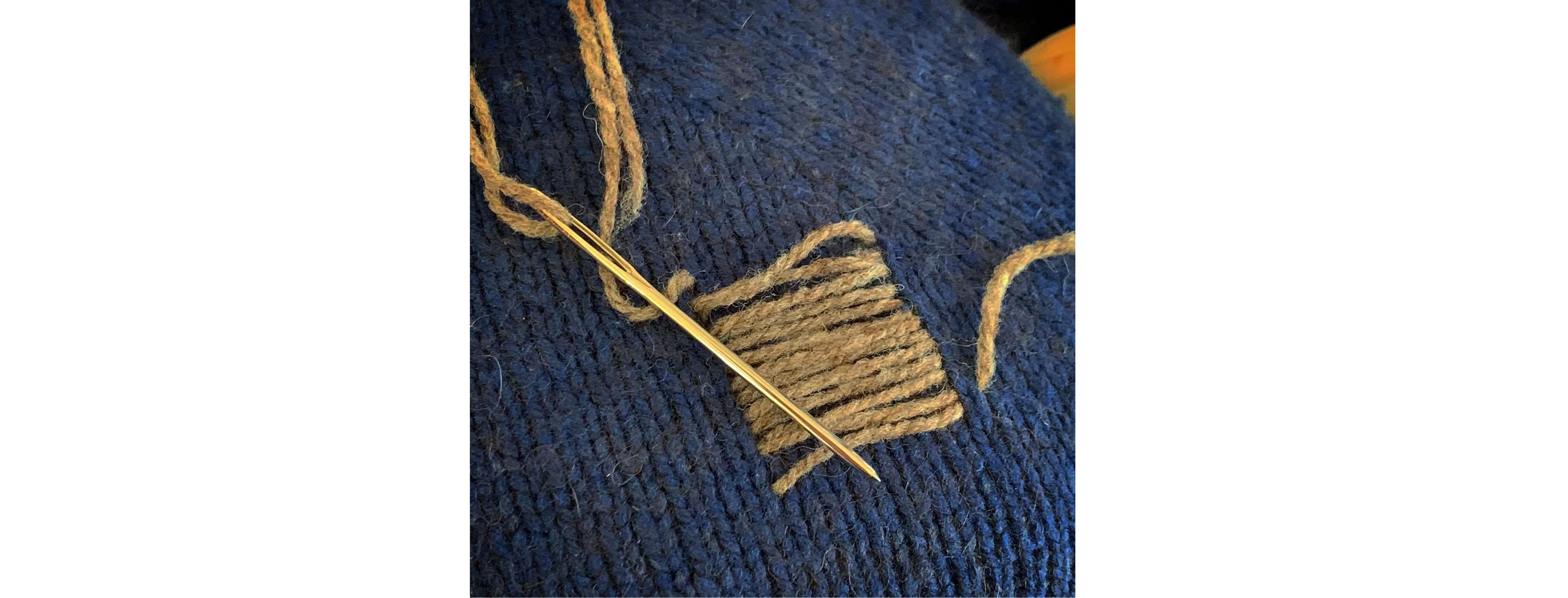 Wrap the damaged area with suitable length of yarn