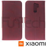 Xiaomi Redmi 9 Lite, Leather Wallet Case, Color Red.