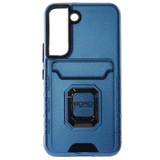 Samsung S22, (BORO) Magnetic Ring Armor Case With Card Holder Function, Color Blue
