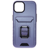 Apple iPhone 13, Ring Armor Case with Card Holder, Color Purple