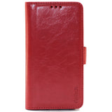Huawei P30, Leather Wallet Case, Color Red