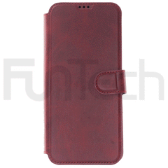TCL, R20, Leather Wallet Case, Color Red.