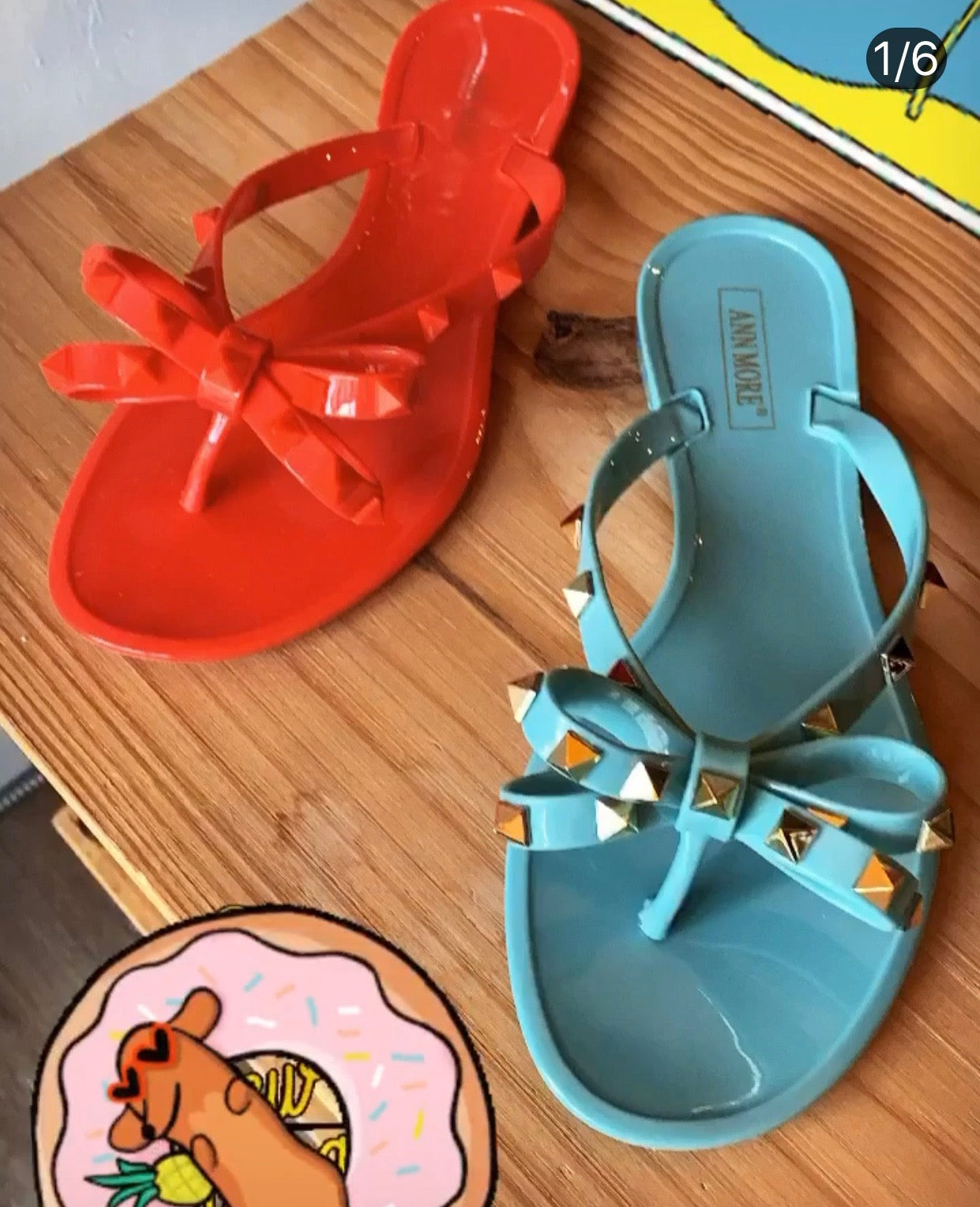 ann more jelly sandals