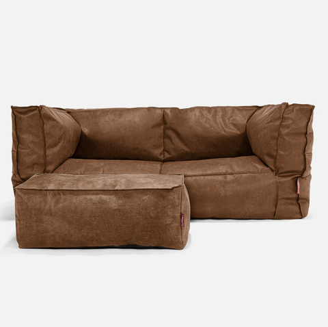 Big Bertha Albert leather bean bag sofa