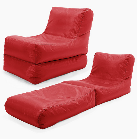 Red bean bag sun lounger