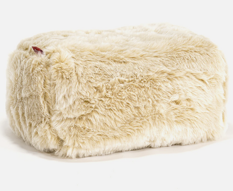 Faux fur bean bag footstool