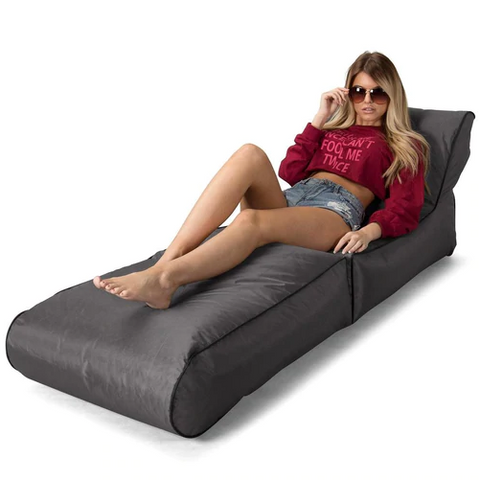 Grey bean bag sun lounger