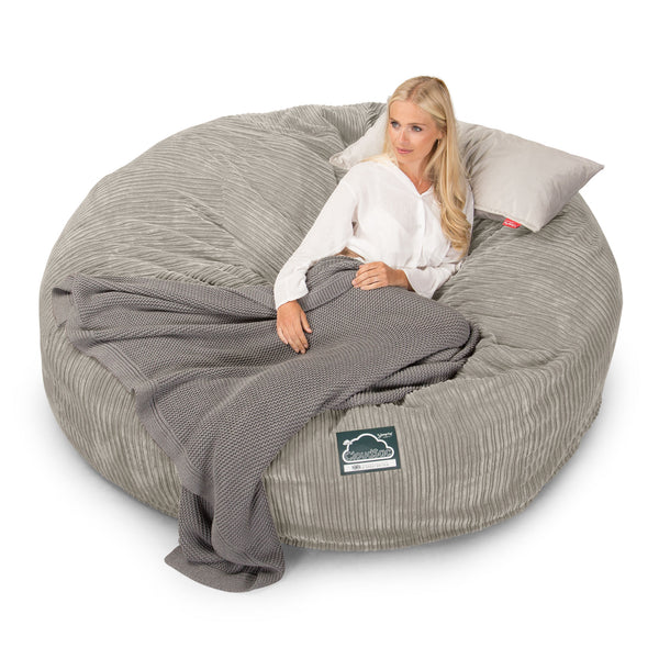 CloudSac 3000 XXL King Sized Memory Foam Beanbag Sofa - Cord Mink with model