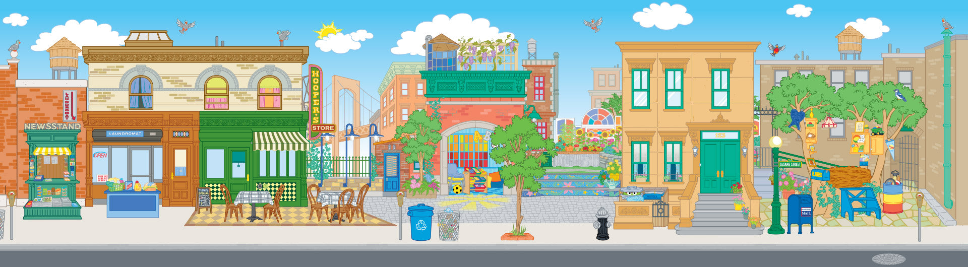 Sesame Street landscape background transparent