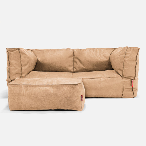 oversized leather bean bag