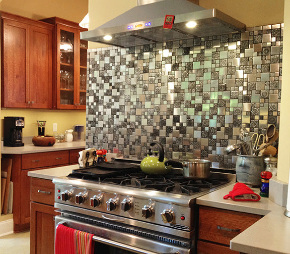 Where To Buy Stainless Steel Backsplash / 30 X 30 Quilted Stainless ...